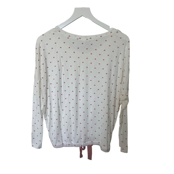 Eberjey Gisele Slouchy White/Pink Heart Print Pajama Set - Picture 4 of 8